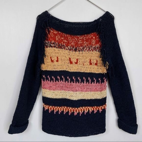 Scotch Soda Maison Scotch Fringe Trim folky bohemian Sweater small - Picture 3 of 8